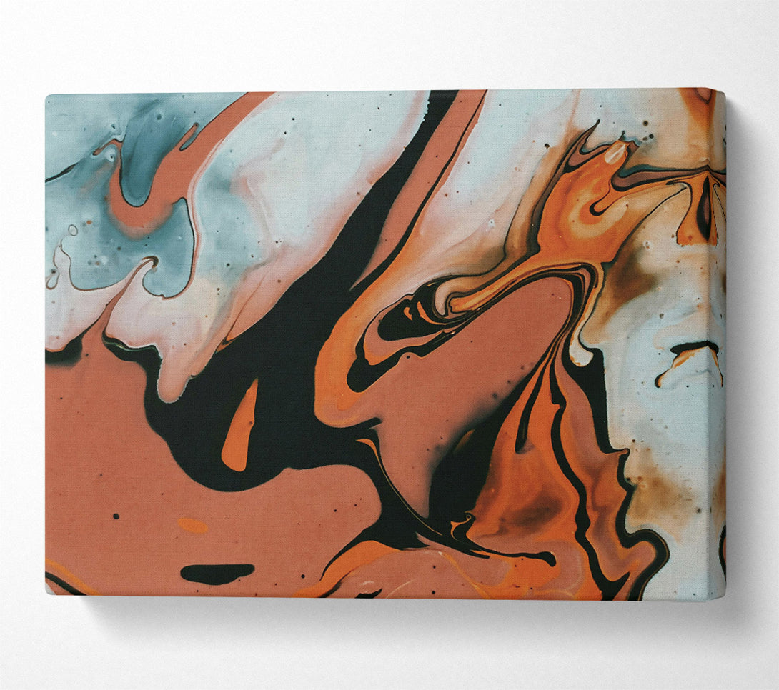 A Canvas Print of Crimson Swirls Of Ink. Canvas Wall Art