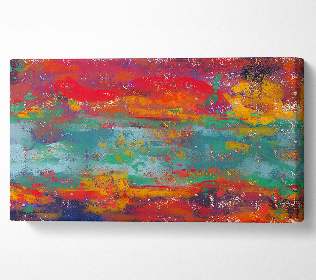  A Canvas Print of Crimson Abstract Landscape Canvas Wall Art