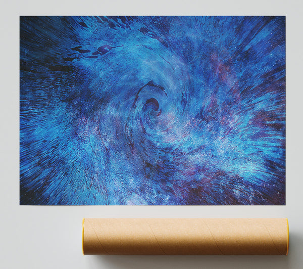 Azure Cosmic Vortex Giclee Print