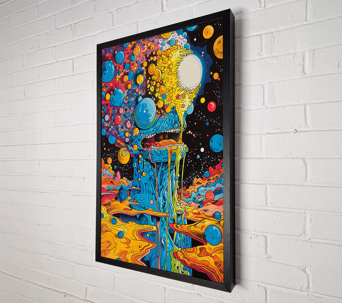  A Canvas Print of Blue Cosmic Drip Canvas Wall Art