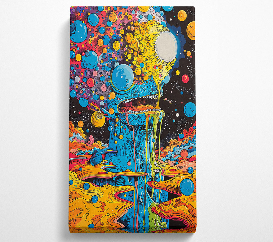  A Canvas Print of Blue Cosmic Drip Canvas Wall Art