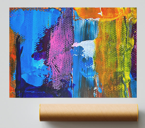 Blue And Pink Abstract Poster