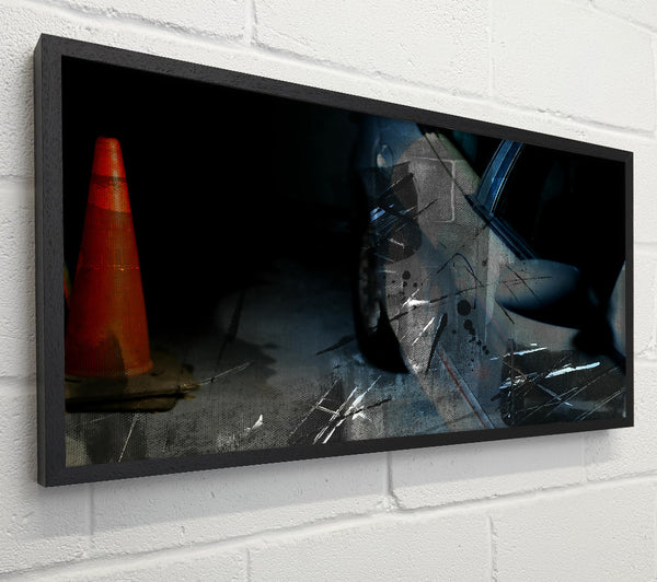 Blue Car And Cone
