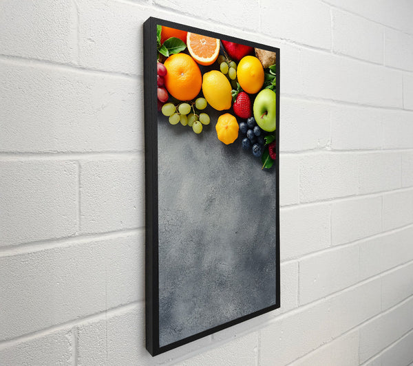 Grey Still Life With Fruit
