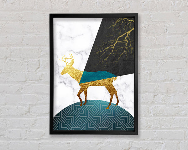 Gold Foil On Spheres Framed Print