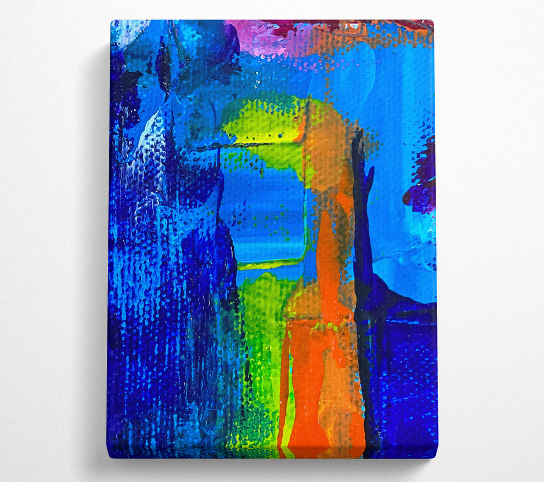  A Canvas Print of Blue Abstract Expressionism Canvas Art