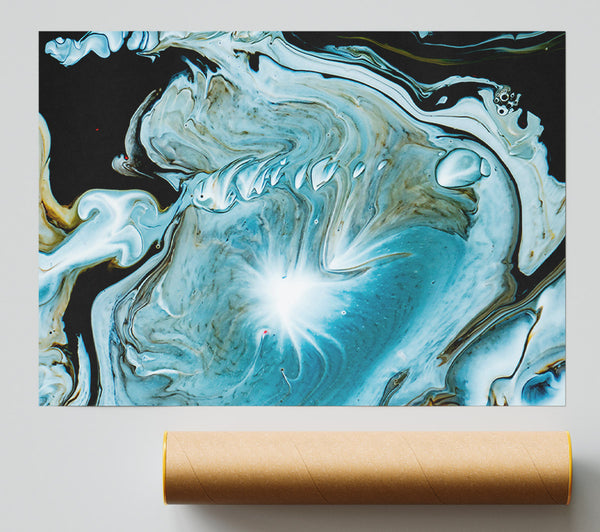 Azure Swirling Dreams Print