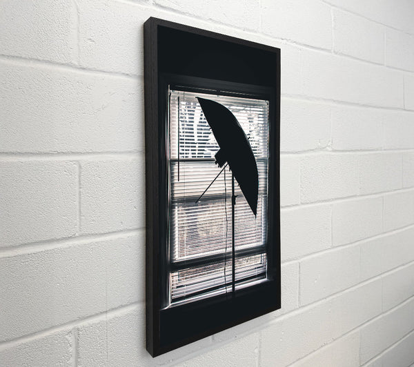 Black Umbrella At The Window