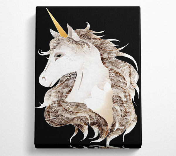  A Canvas Print of Gold Horn Unicorn Canvas Art