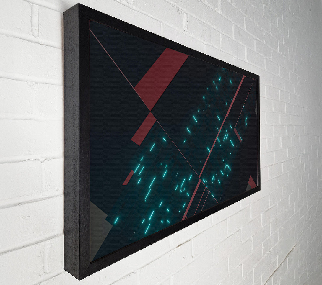  A Canvas Print of Teal Grid Lines Canvas Art