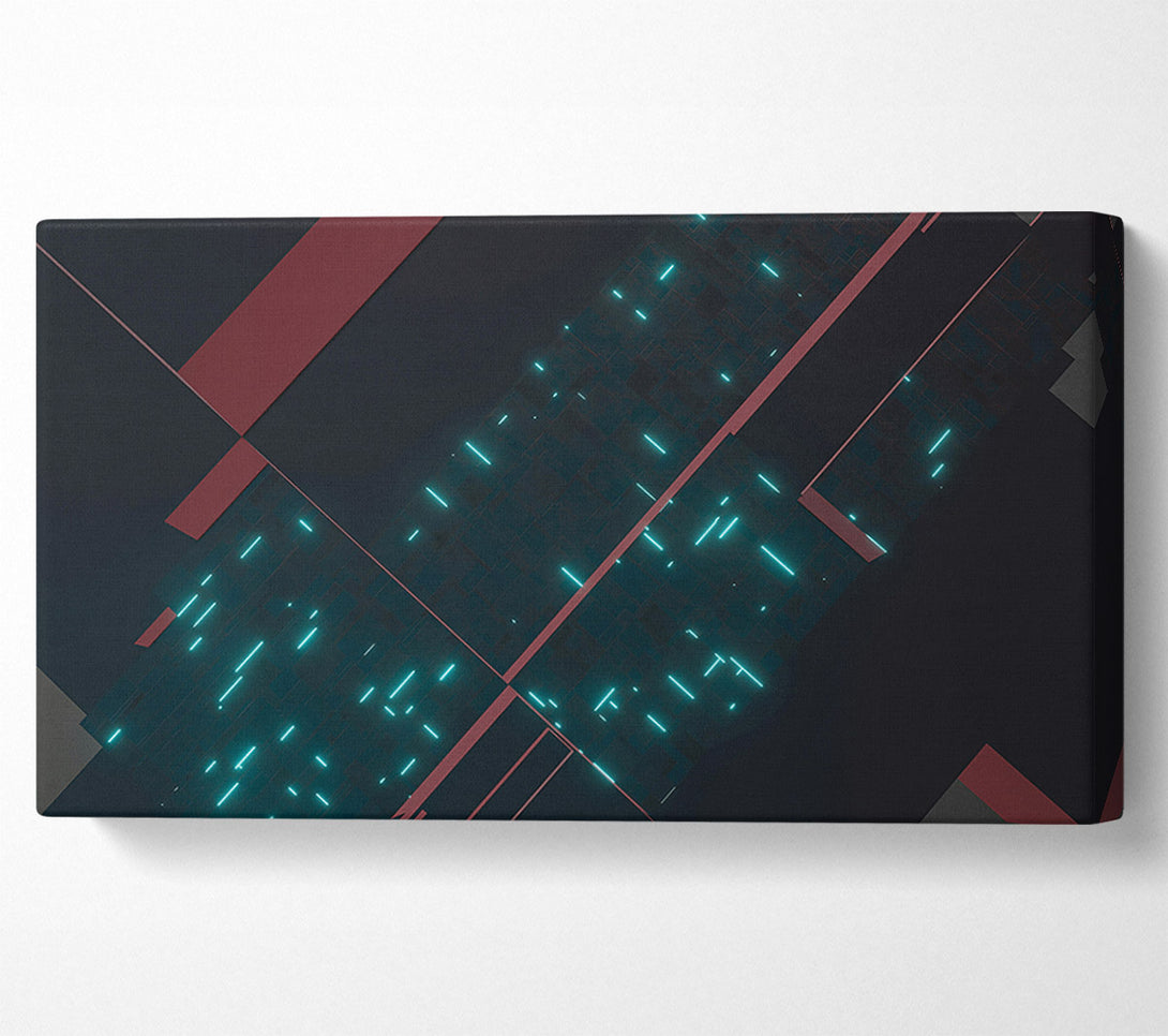 A Canvas Print of Teal Grid Lines Canvas Art