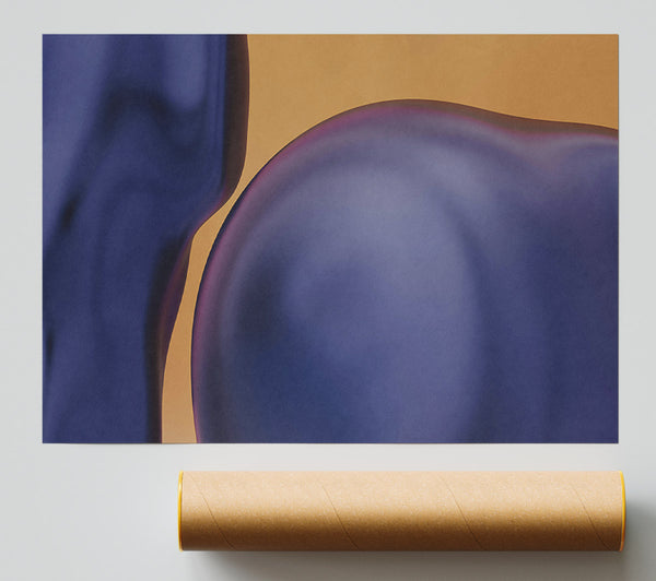 Indigo Fluid Forms Poster