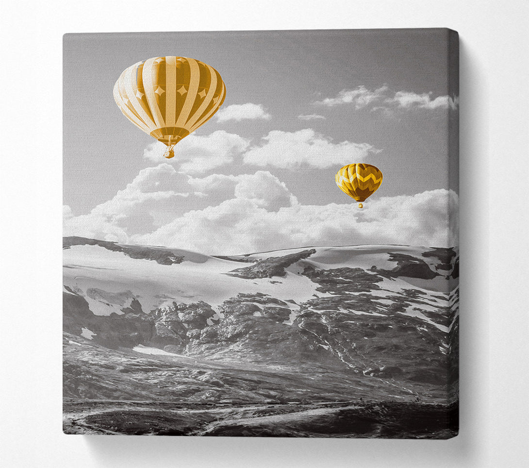  A Canvas Print of Gold Hot Balloon Canvas Wall Art
