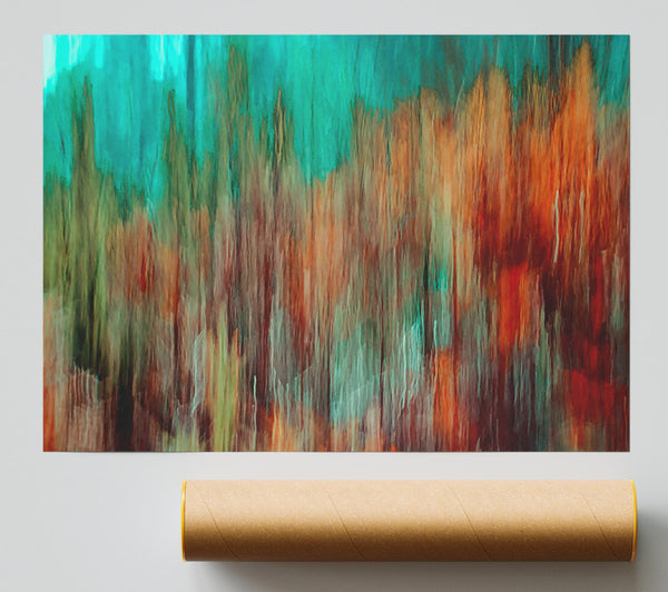 Teal And Rust Symphony Giclee Print