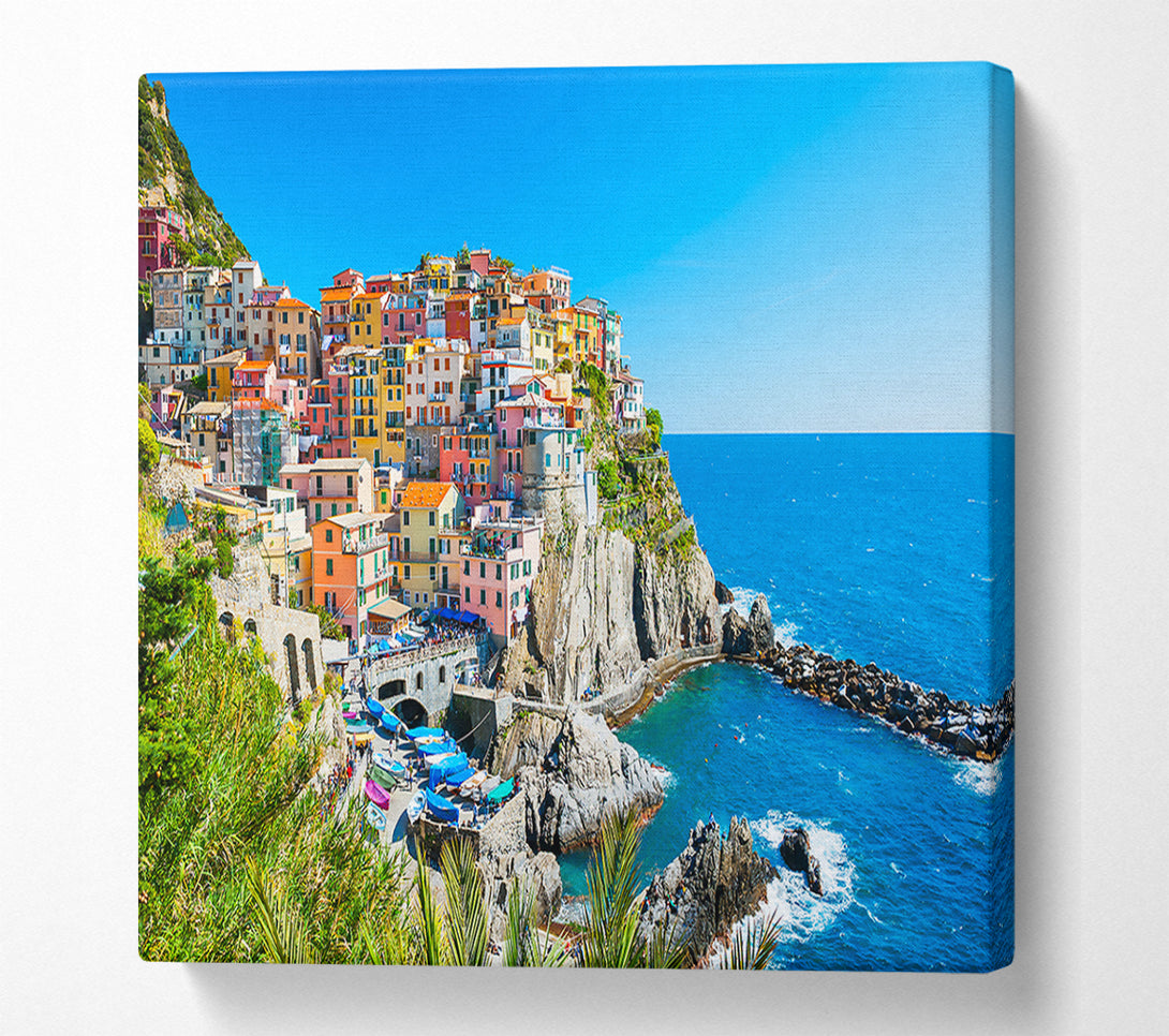  A Canvas Print of Azure Italian Coastline Canvas Art