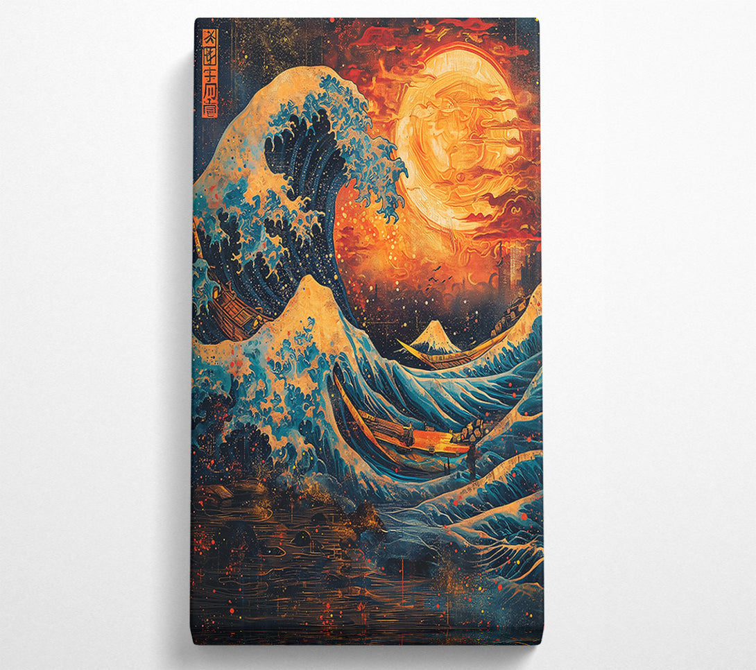  A Canvas Print of Golden Wave Crash Canvas Print