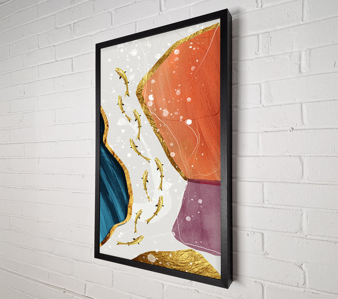  A Canvas Print of Gold Kois Swimming Canvas Art