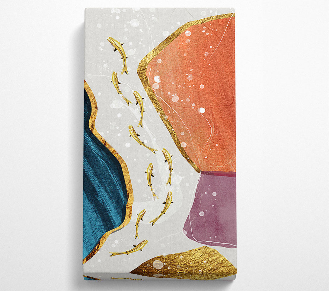  A Canvas Print of Gold Kois Swimming Canvas Art