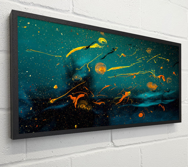 Teal And Gold Drips