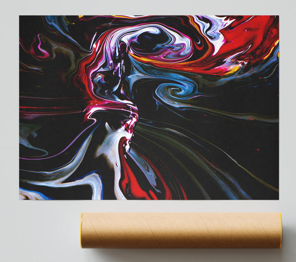 Crimson Fluid Flow Print