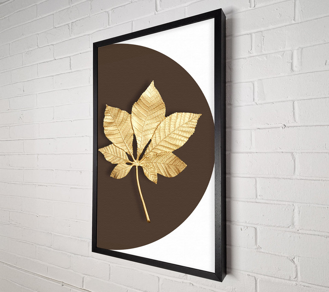  A Canvas Print of Gold Leaf On Brown And White Canvas Print