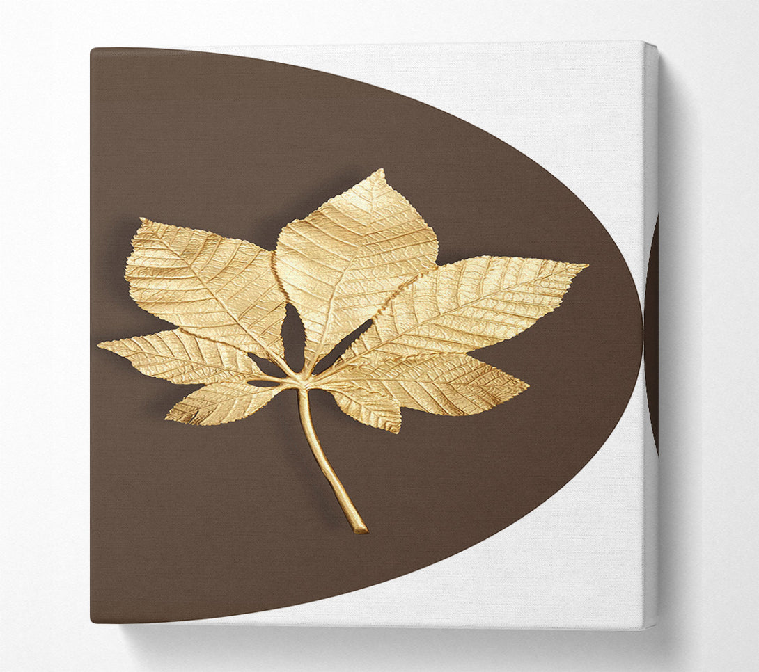  A Canvas Print of Gold Leaf On Brown And White Canvas Print