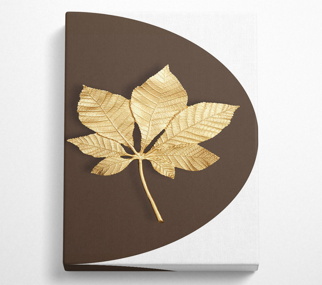 A Canvas Print of Gold Leaf On Brown And White Canvas Print