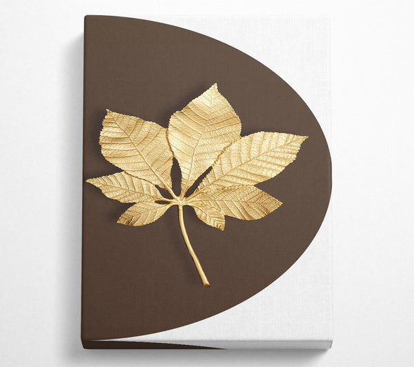  A Canvas Print of Gold Leaf On Brown And White Canvas Print