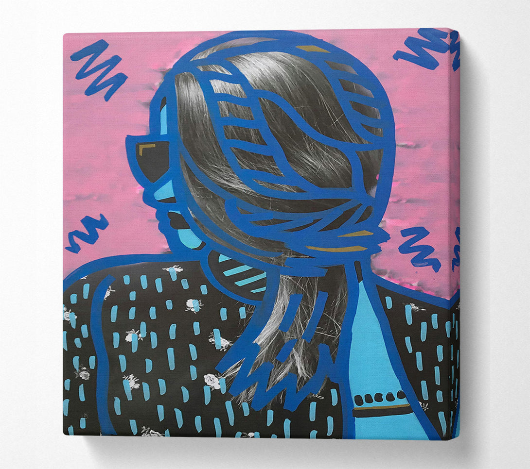  A Canvas Print of Blue Outline Portrait Canvas Wall Art