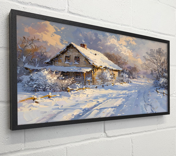 White Winter Cottage