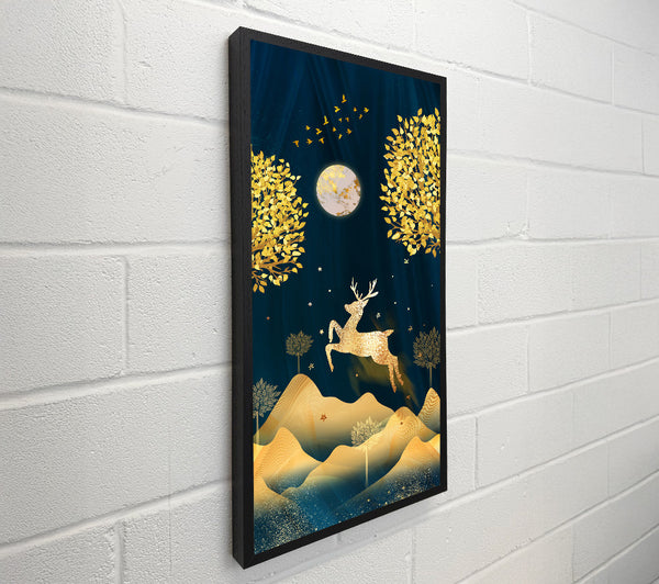 Gold Leaping Deer