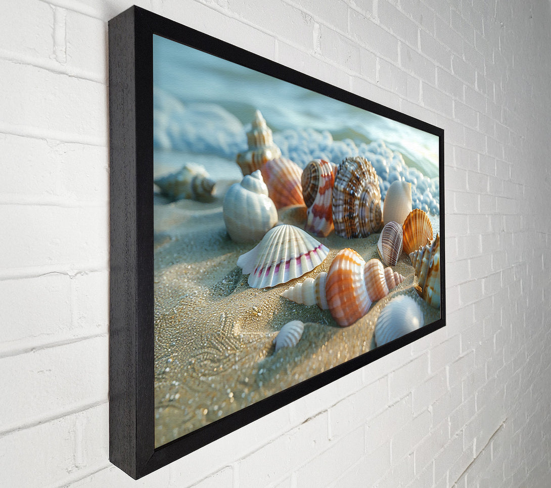 A Canvas Print of Seashells On Golden Sand Canvas Art