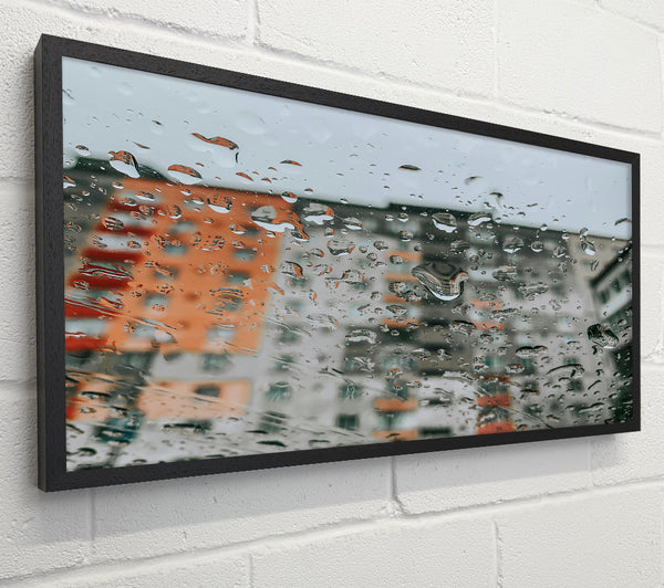 Orange Raindrops Blurred City