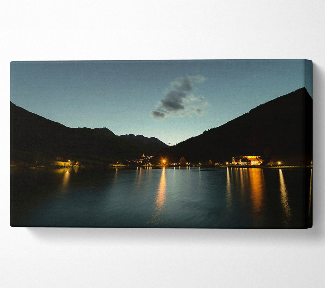  A Canvas Print of Golden Lake Reflections Canvas Art