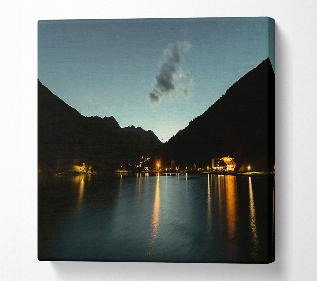  A Canvas Print of Golden Lake Reflections Canvas Art