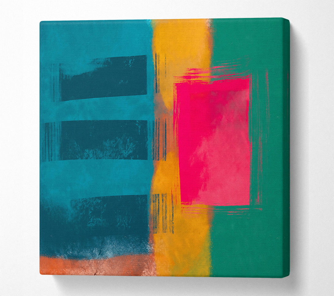  A Canvas Print of Teal And Crimson Hues Canvas Wall Art