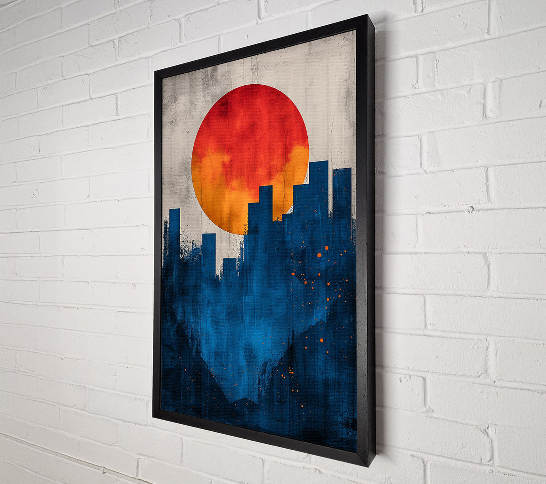  A Canvas Print of Blue City Sunset Canvas Wall Art