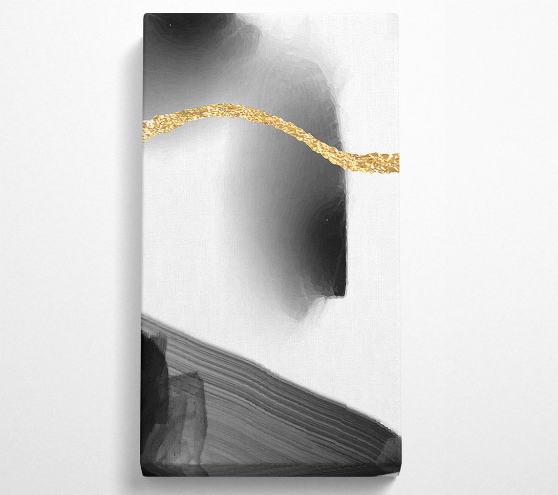  A Canvas Print of Gold Line  Black Abstract Canvas Art