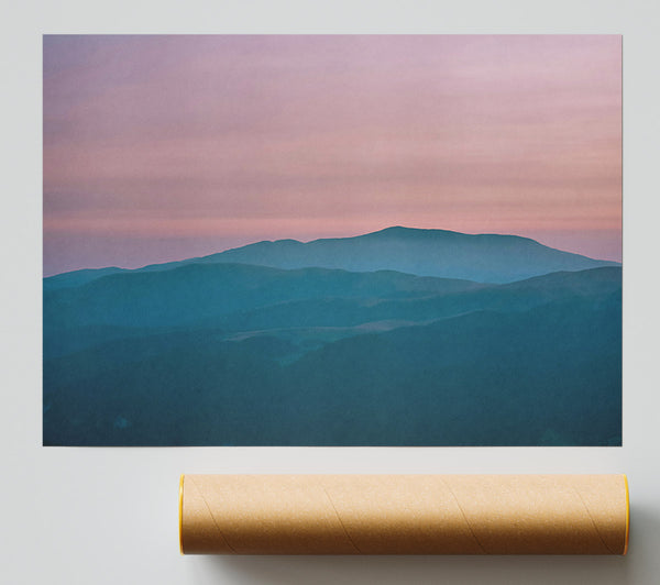 Teal Mountain Hues Print