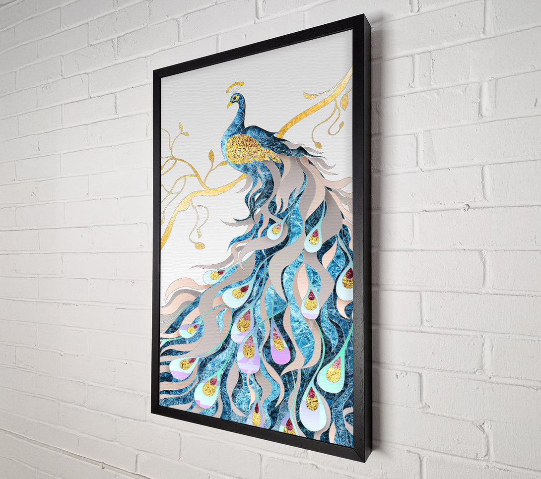  A Canvas Print of Gold Lined Peakcock Canvas Art