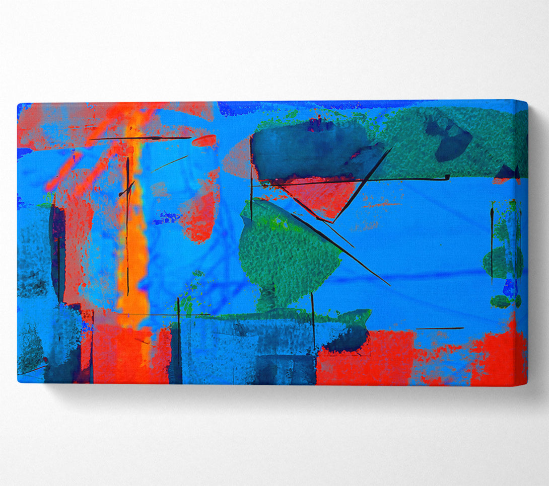  A Canvas Print of Blue And Orange Abstract Canvas Wall Art
