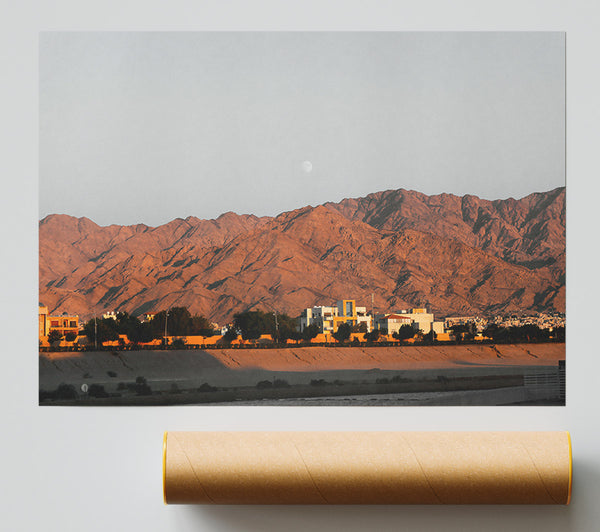 Golden Hour Mountains Poster