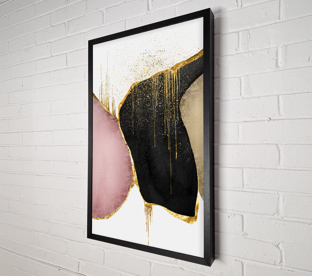 A Canvas Print of Gold Lined Shapes Canvas Wall Art