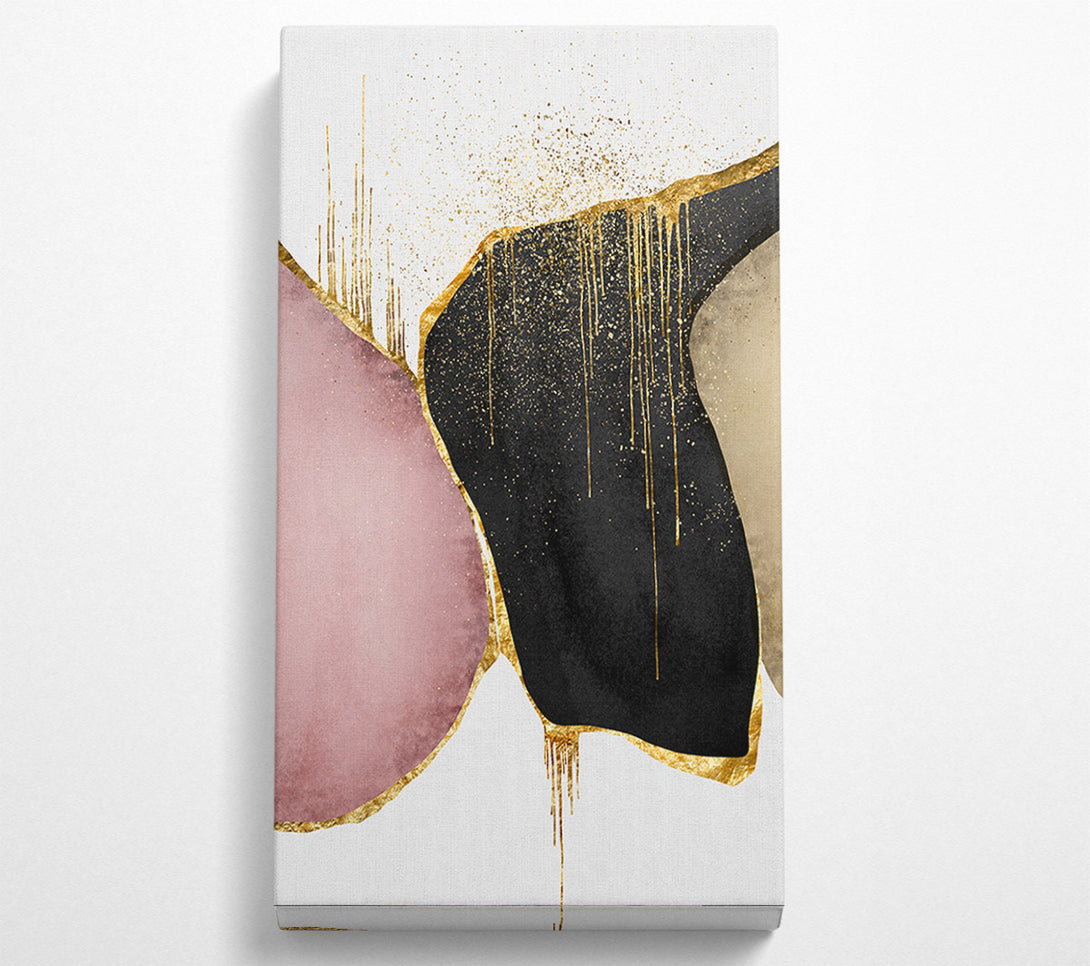  A Canvas Print of Gold Lined Shapes Canvas Wall Art