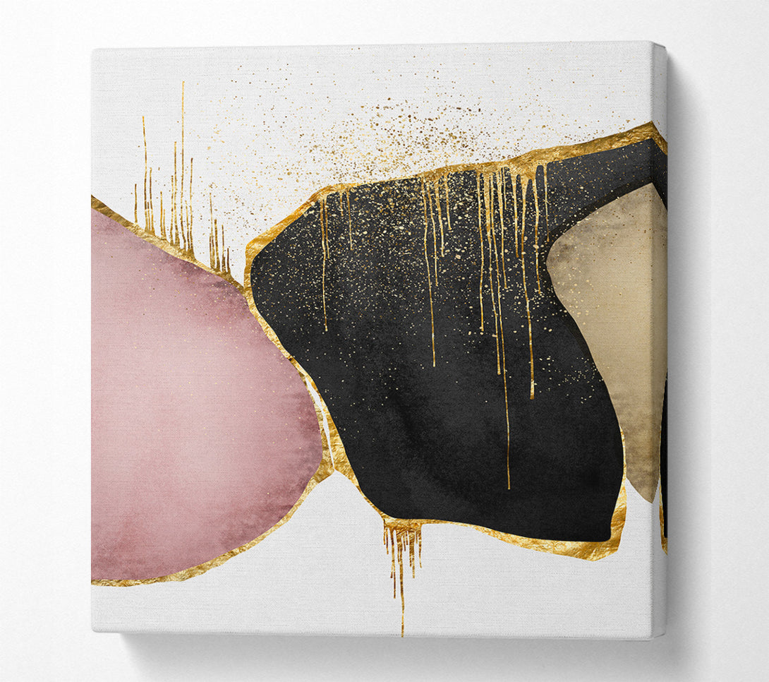  A Canvas Print of Gold Lined Shapes Canvas Wall Art