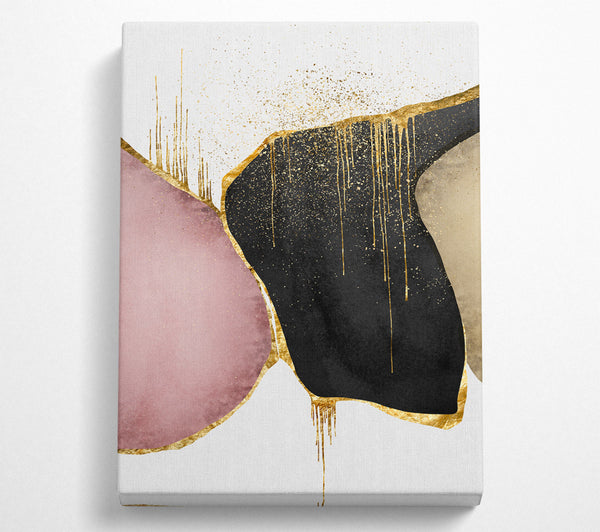  A Canvas Print of Gold Lined Shapes Canvas Wall Art