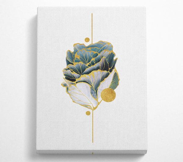  A Canvas Print of Gold Lines Foliage Canvas Print