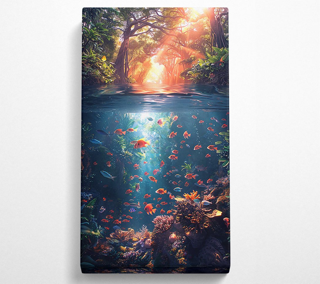  A Canvas Print of Golden Sunken Reef Canvas Art