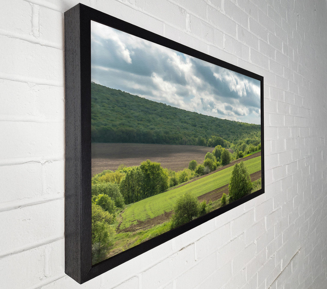  A Canvas Print of Green Hills And Clouds Canvas Wall Art