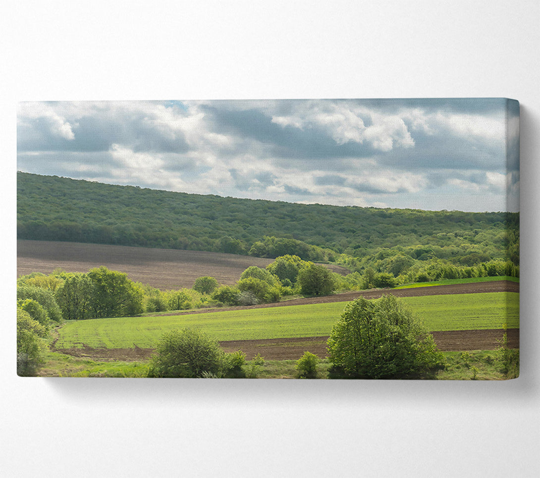  A Canvas Print of Green Hills And Clouds Canvas Wall Art